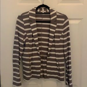 Caslon jacket- taupe and cream stripe
